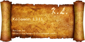 Kelemen Lili névjegykártya