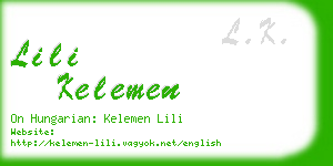 lili kelemen business card